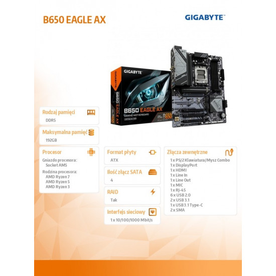 B650E EAGLE AX AM5 4DDR5 HDMI/DP ATX