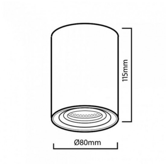 Surface mount halogen GU10 SPOT TUBA LED