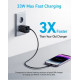 323 33W mains charger 1xUSB-A 1xUSB-C black