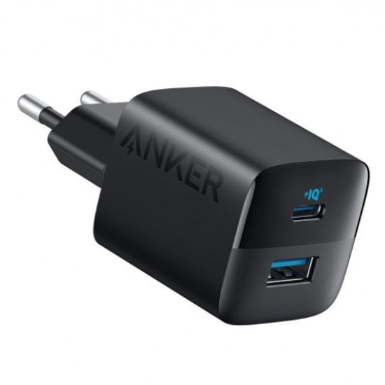 323 33W mains charger 1xUSB-A 1xUSB-C black