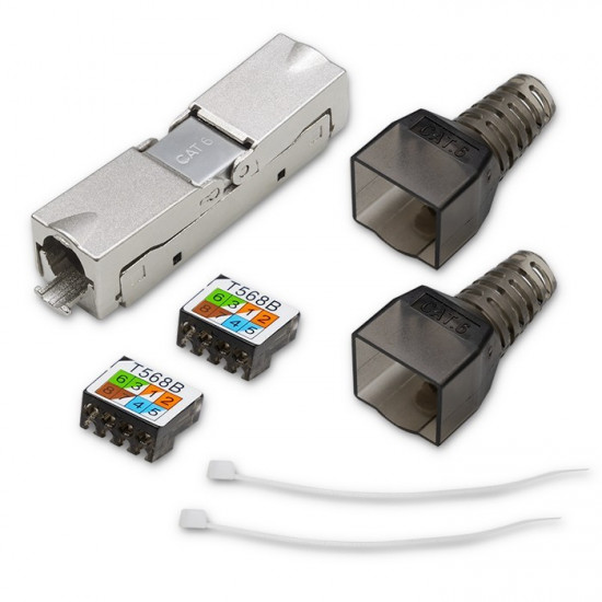 RJ45 toolless STP plug CAT6, JACK PIN