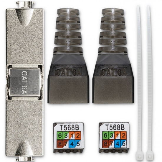 RJ45 toolless STP plug CAT6A, JACK PIN