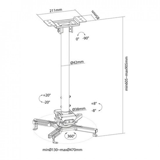 Projector ceiling mount CL25-540BL1