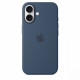 Silicone case with MagSafe for iPhone 16 - denim