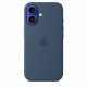 Silicone case with MagSafe for iPhone 16 - denim