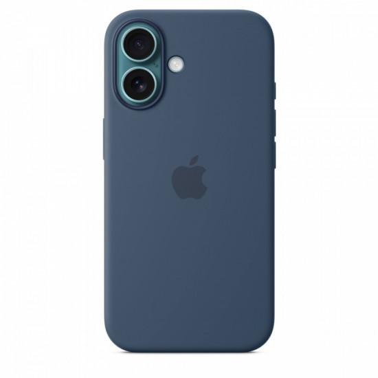 Silicone case with MagSafe for iPhone 16 - denim