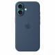 Silicone case with MagSafe for iPhone 16 - denim