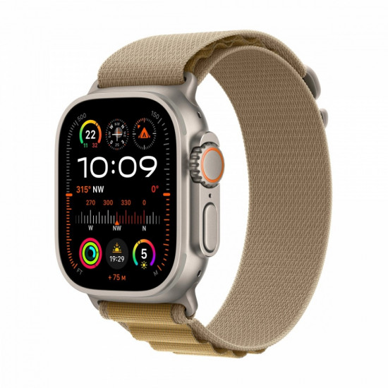 Watch Ultra 2 GPS + Cellular 49 mm Natural Titanium Case with Tan Alpine Loop - Small