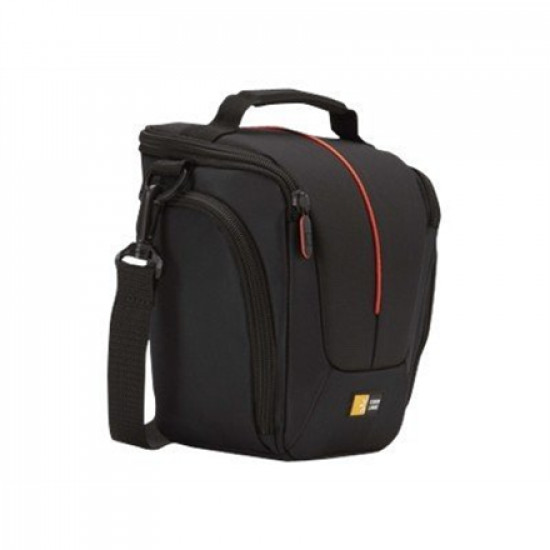 Case Logic | DCB-306 SLR Camera Bag | Black | * Designed to fit an SLR camera with standard zoom lens attached * Internal zippered pocket stores memory cards, filter or lens cloth * Side zippered pockets store an extra battery, cables, lens cap, or small accessories * Lid unzips to create a wide opening for easy, quick access to the grip of your camera * Padded base protects your camera and lens * Integrated belt loop, padded handle and removable shoulder strap offer multiple carrying options