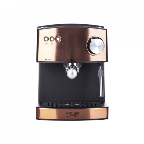 Adler | Espresso coffee machine | AD 4404cr | Pump pressure 15 bar | Built-in milk frother | Semi-automatic | 850 W | Cooper/ black