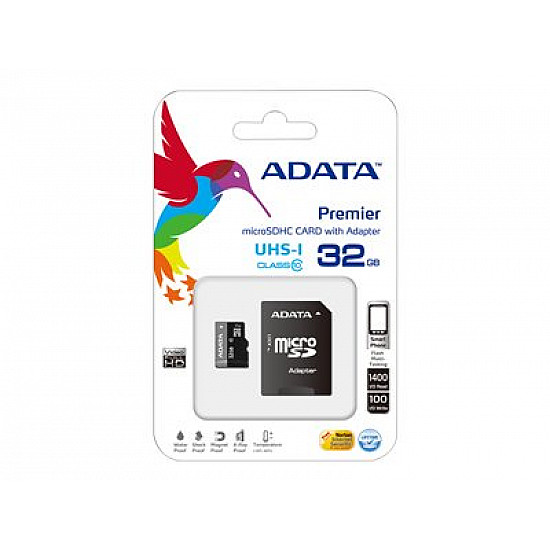 ADATA 32GB MicroSDHC UHS-I Class10 +SD adapter