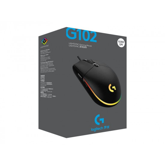 Logitech G102 LIGHTSYNC Gaming Mouse, Black