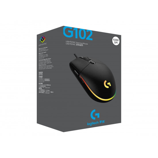 Logitech G102 LIGHTSYNC Gaming Mouse, Black