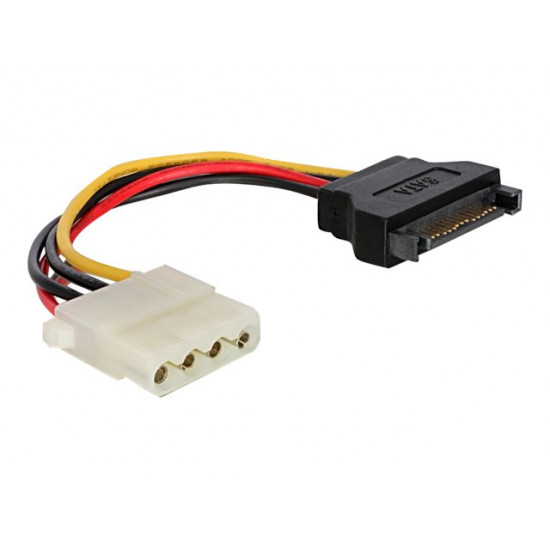 Sata Power Cable 15PIN Male- 4PIN Molex 15cm | Turime sandėlyje | ITwork