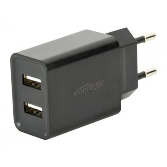 GEMBIRD EG-U2C2A-03-BK 2-port universal USB charger 2.1 A black