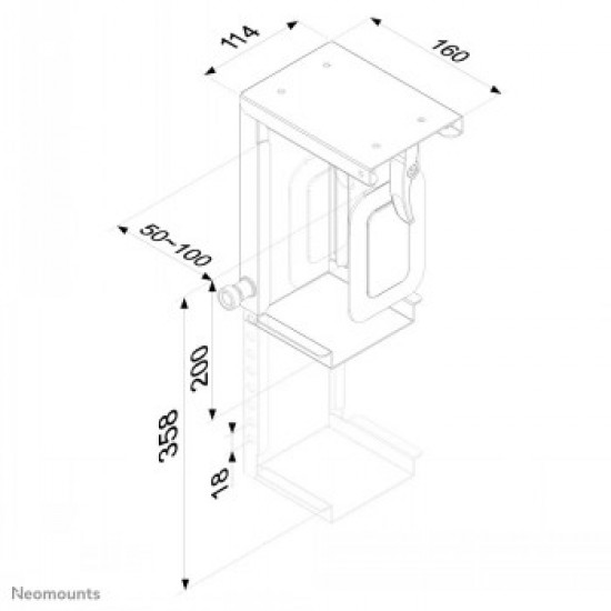 NEOMOUNTS BY NEWSTAR CPU HOLDER (HEIGHT PC: 20-36 CM / WIDTH PC: 5-10 CM)