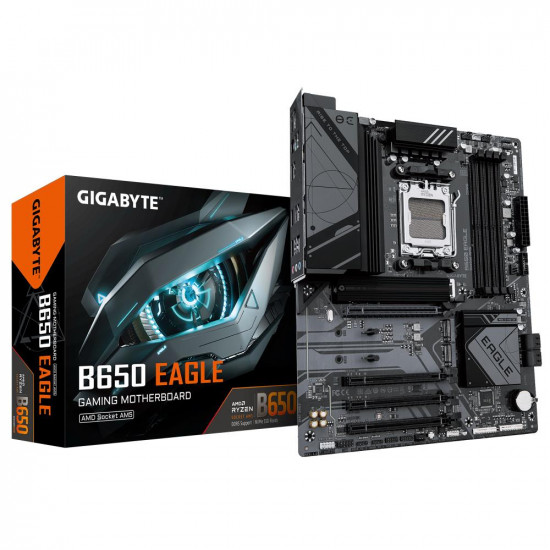 Mainboard|GIGABYTE|AMD B650|SAM5|ATX|Memory DDR5|Memory slots 4|1xPCI-Express 16x|3xPCI-Express 3.0 16x|3xM.2|1xHDMI|1xDisplayPort|1xAudio-In|1xAudio-Out|1xMicrophone|6xUSB 2.0|2xUSB 3.2|1xUSB-C|1xPS/2|1xRJ45|B650EAGLE