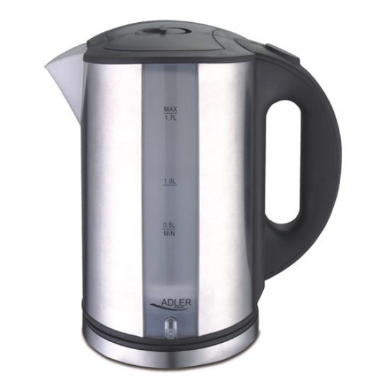 Adler AD 1216 electric kettle 1.7 L Black,Silver 2200 W