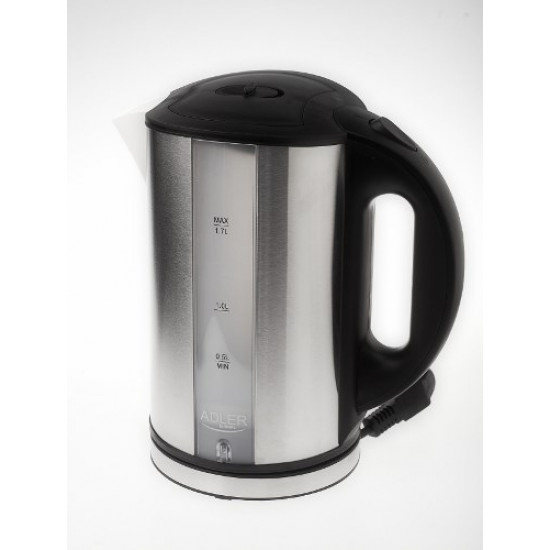 Adler AD 1216 electric kettle 1.7 L Black,Silver 2200 W