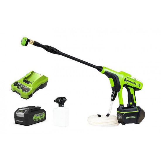 24V Pressure Washer GREENWORKS G24PWK4 - Charger + 4Ah Battery Pack - 5105307UB