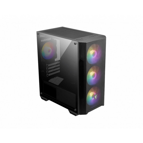 MSI MAG FORGE M100A computer case Micro Tower Black, Transparent