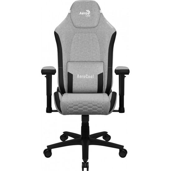 Aerocool CROWNASHGR, Ergonomic Gaming Chair, Adjustable Cushions, AeroWeave Technology, Grey