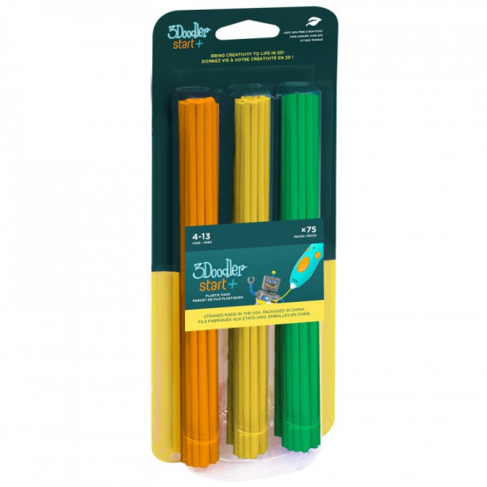 3Doodler Start 3DS-ECO-MIX2-75 3D printing material Compostable plastic Green, Orange, Yellow 1 g