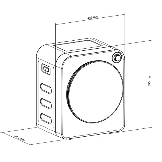 GreenBlue GB410 Electric Tumble Dryer 3kg 830W Vented 5 Drying Programs Compact Table Top Contertop Wall Moountable Portable with Accessories