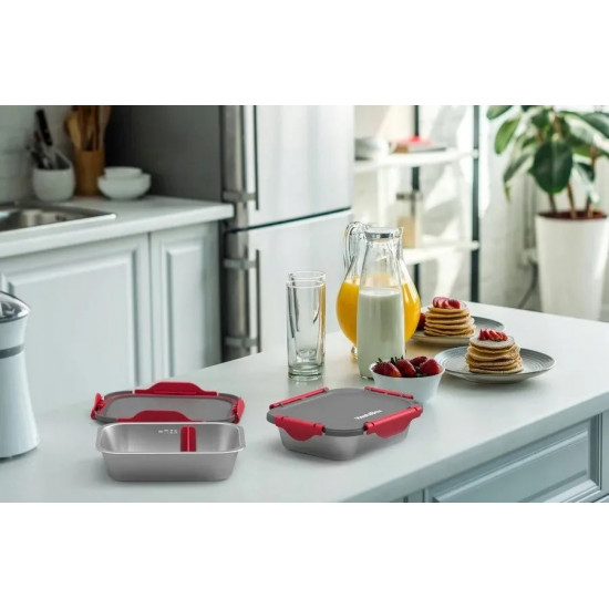 Container set HEATSBOX INNER DISH SET for HeatsBox GO/PRO/STYLE/STYLE+ lunchboxes Silver, Graphite