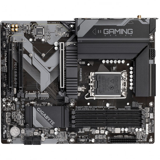 Mainboard|GIGABYTE|Intel B760 Express|LGA1700|ATX|Memory DDR5|Memory slots 4|2xPCI-Express 3.0 16x|1xPCI-Express 4.0 16x|3xM.2|1xHDMI|1xDisplayPort|5xUSB 2.0|2xUSB 3.2|1xUSB-C|1xRJ45|6xAudio port|B760GAMINGXAX1.2