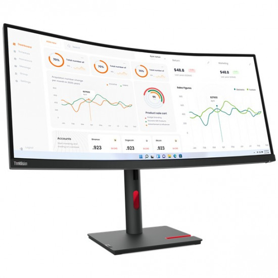 /937cm/34 (3440x1440) Lenovo ThinkVision T34w-30 4ms HDMI DP USB-C Wide Curve Raven Black