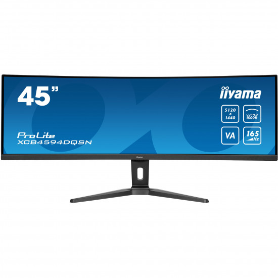 117cm/44,5 (5120x1440) iiyama Prolite XCB4594DQSN-B1 32:9 DQHD Curved 165Hz 0,8ms HDMI DP USB-C RJ45 LS Black