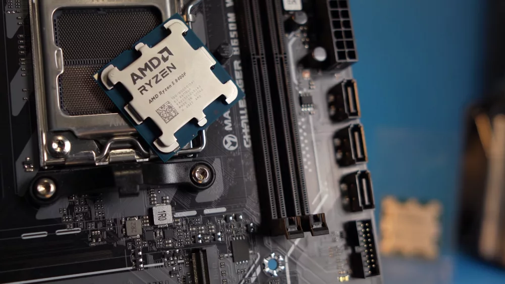 AMD Ryzen processor in an AM5 motherboard socket