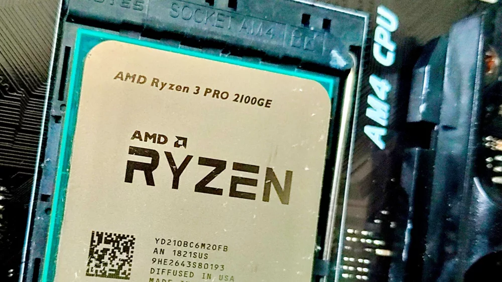AMD Ryzen processor installed in its socket